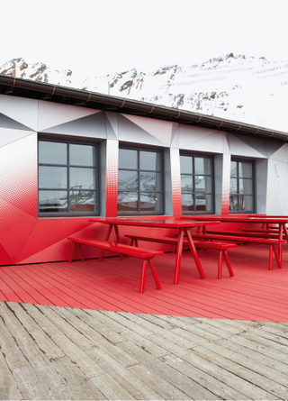 Illustration for article titled This Audi Ski Lodge Is Being Eaten By a Glitch From the Future